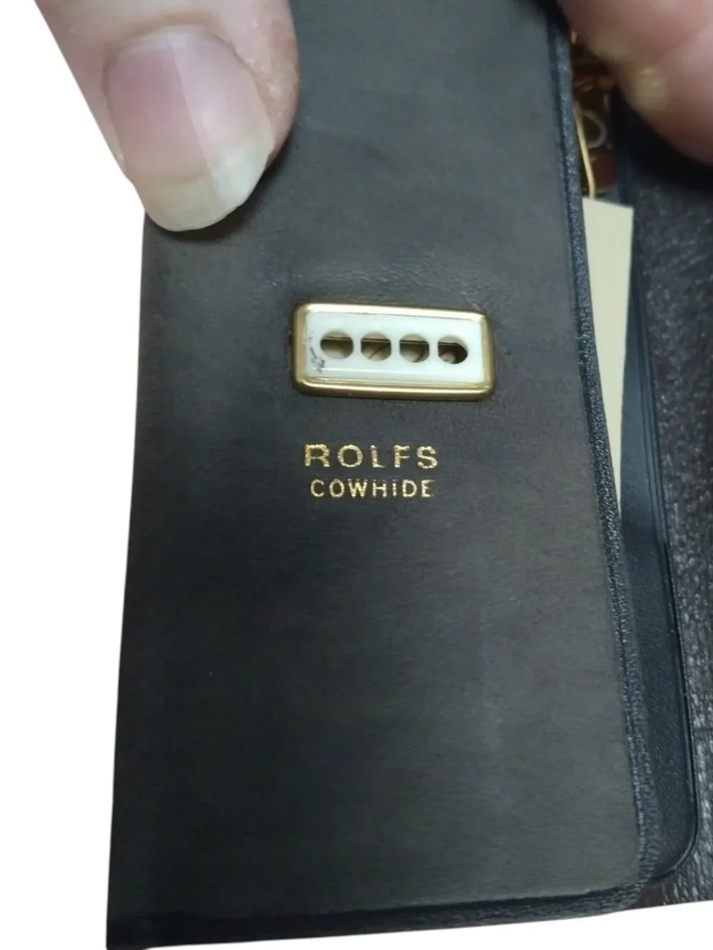 Rolfs 6 Hook Key Kaddy Case Holder Genuine Leather Brown Cowhide Press Lock